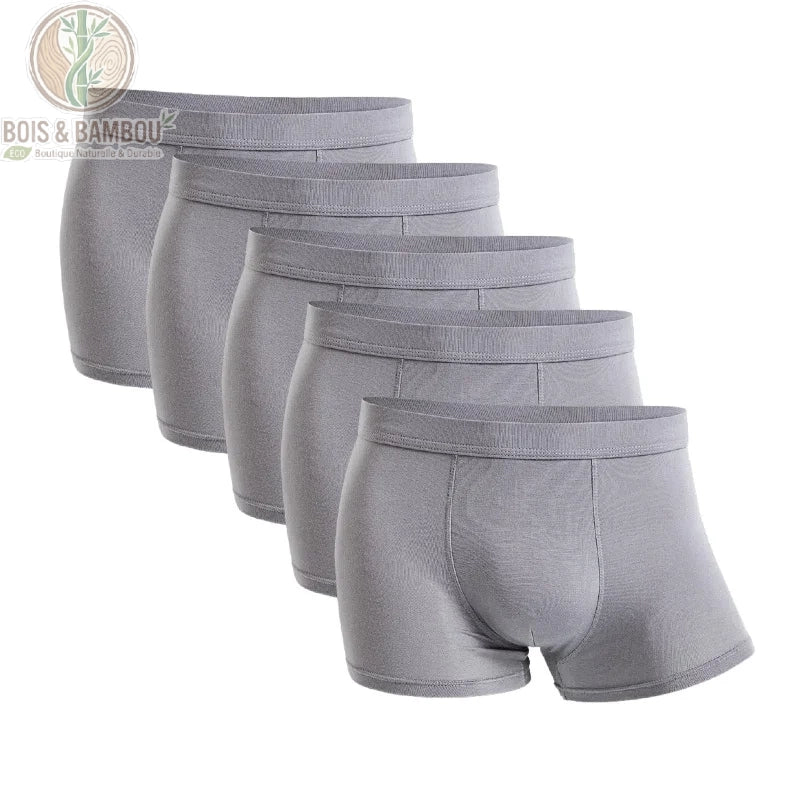Lot 5 boxers bambou homme coloris Gris