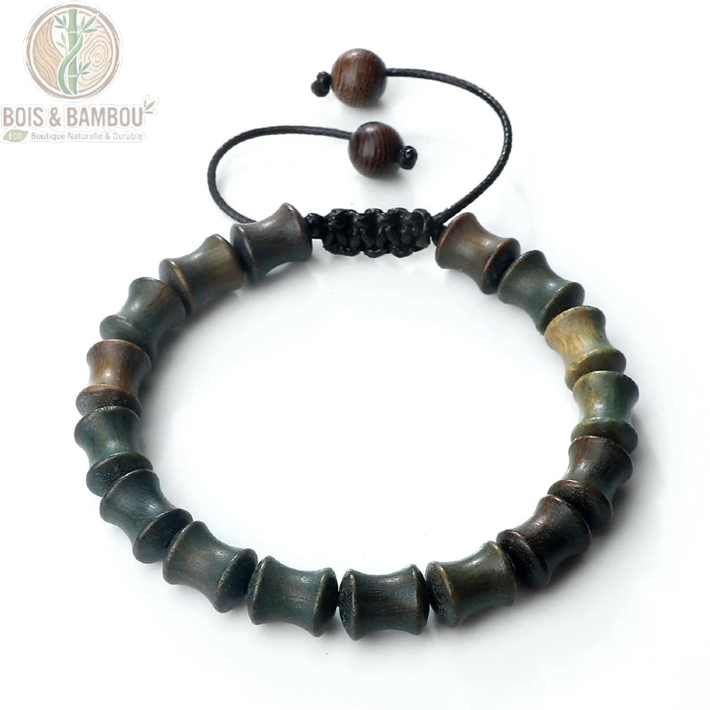 Bracelet Perles de Bois de Santal et Palissandre Réglable Unisexe