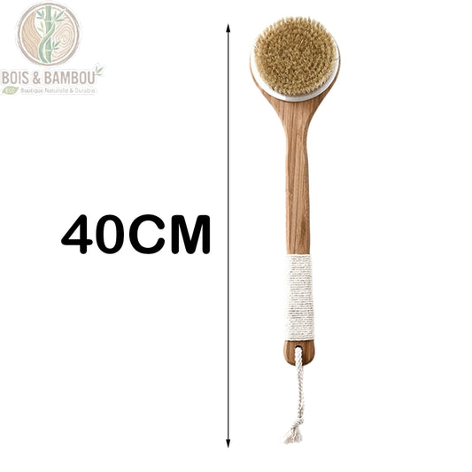 Brosse corps exfoliante en bambou à long manche de 40 cm