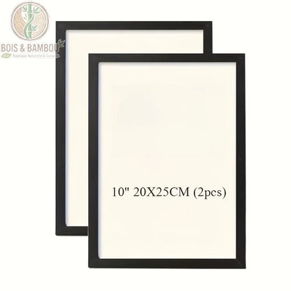 Cadre photo bois de pin noir lot de 2 format 20x25 cm