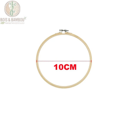 Cadre de broderie en bambou naturel diamètre 10 cm avec vis de serrage métallique