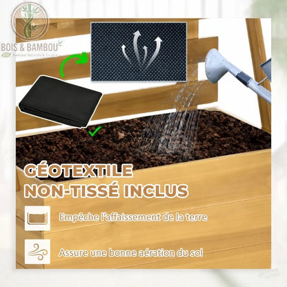 Carré potager surélevé en bois