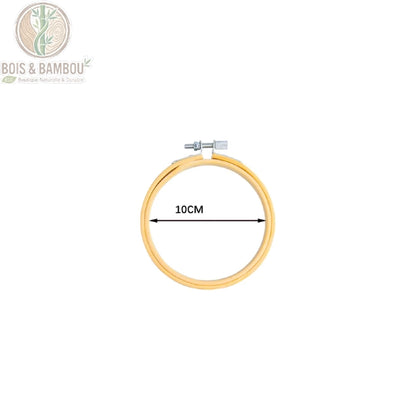 Cercle de broderie en bambou naturel diametre 10 cm avec vis de serrage