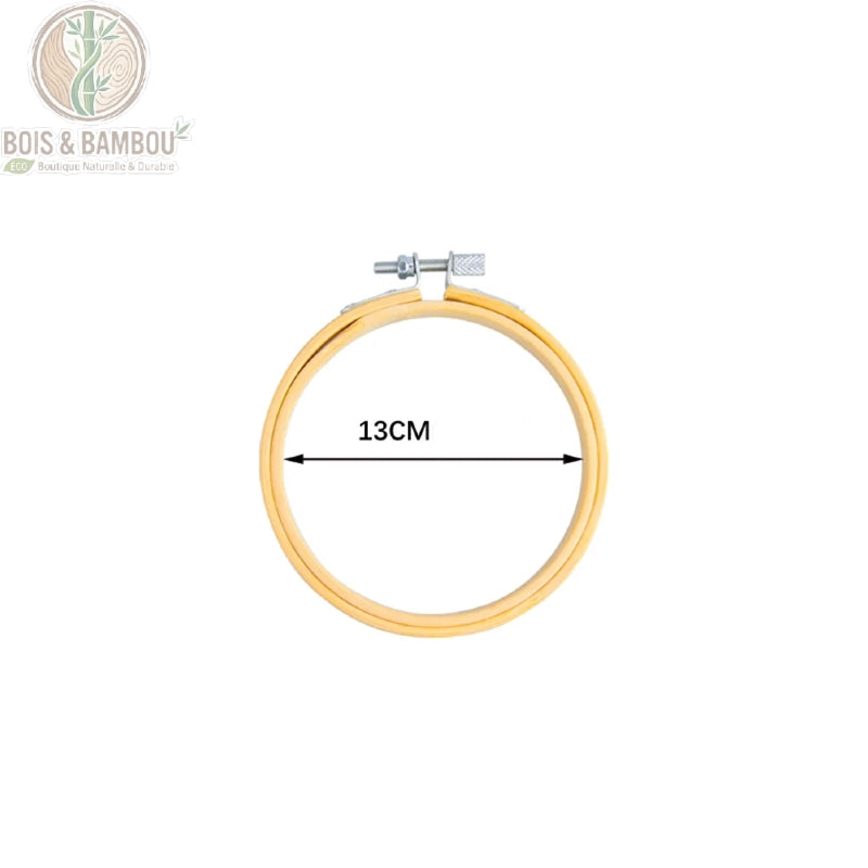 Cercle de broderie en bambou naturel diametre 13 cm avec vis de serrage