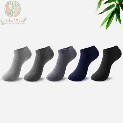 Lot de 5 paires de chaussettes basses bambou en assortiment multicolore