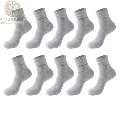 Pack 10 paires chaussettes homme en bambou coloris gris clair
