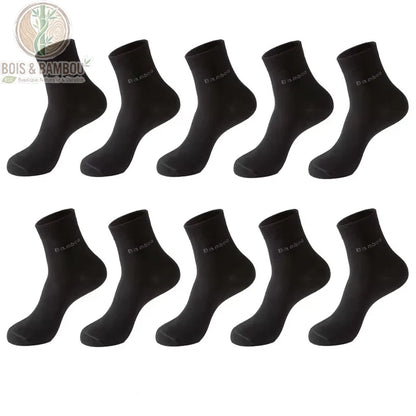 Pack 10 paires chaussettes homme en bambou coloris noi