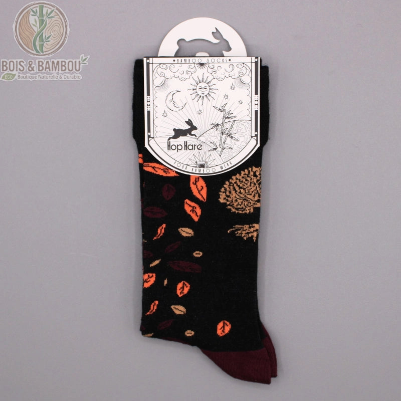 Chaussettes en fibre de bambou motif arbre de vie dans leur emballage