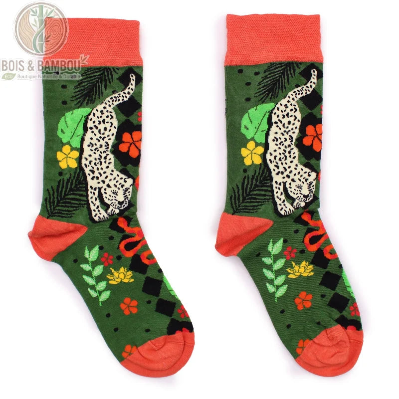 Chaussettes Bambou Fantaisie Jungle Léopard