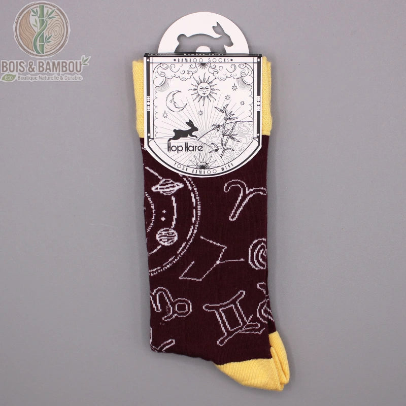 Chaussette bambou zodiaque dans son emballage carton
