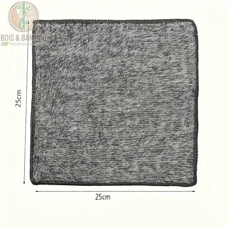Essuie-tout bambou charbon format 25x25 cm mesures