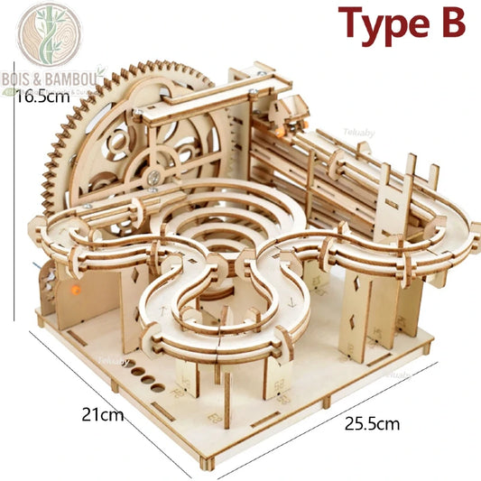 Circuit de Billes en Bois à Monter 2 Modèles
