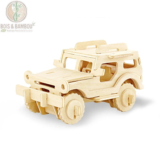 Puzzle 3D bois modèle 4x4 tout-terrain assemblé
