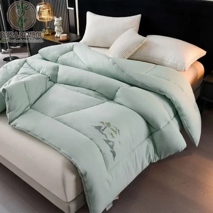 Couette coton bambou soja coloris bleu