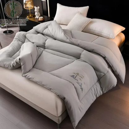 Couette coton bambou soja coloris gris