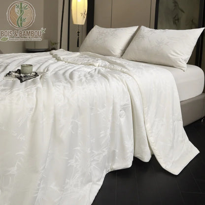 Couverture rafraîchissante bambou adulte Style 1 coloris blanc