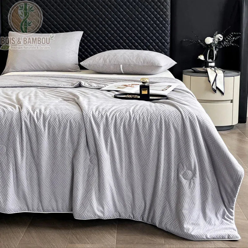 Couverture rafraîchissante bambou adulte Style 2 coloris gris