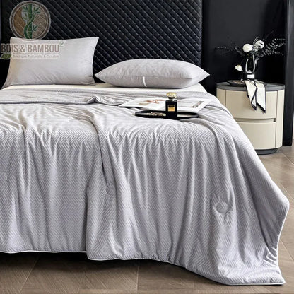 Couverture rafraîchissante bambou adulte Style 2 coloris gris