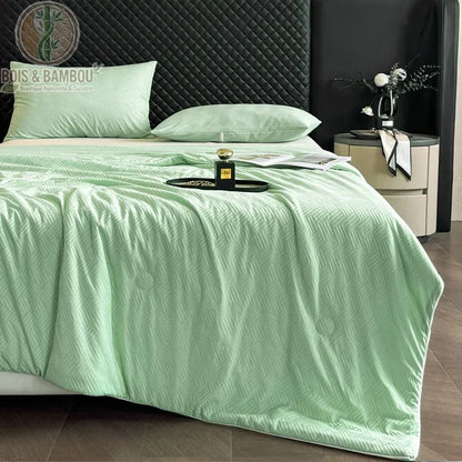 Couverture rafraîchissante bambou adulte Style 2 coloris vert