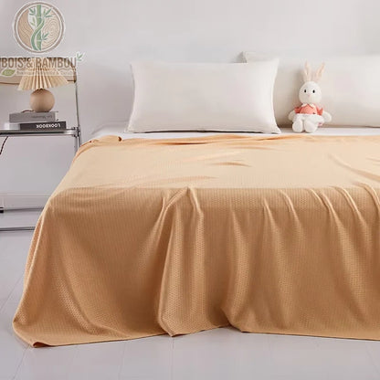 Couverture fibre de bambou coloris caramel