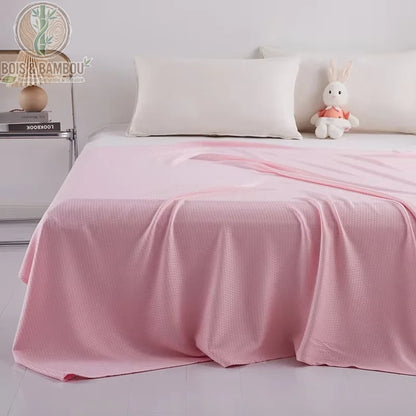 Couverture fibre de bambou coloris rose bonbon