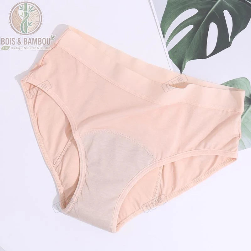 Culotte menstruelle bambou flux très abondant coloris Abricot