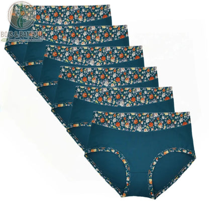 Culotte bambou grande taille imprimé floral turquoise