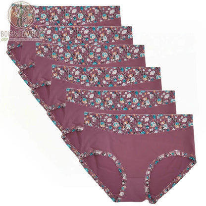 Culotte bambou grande taille imprimé floral vieux rose