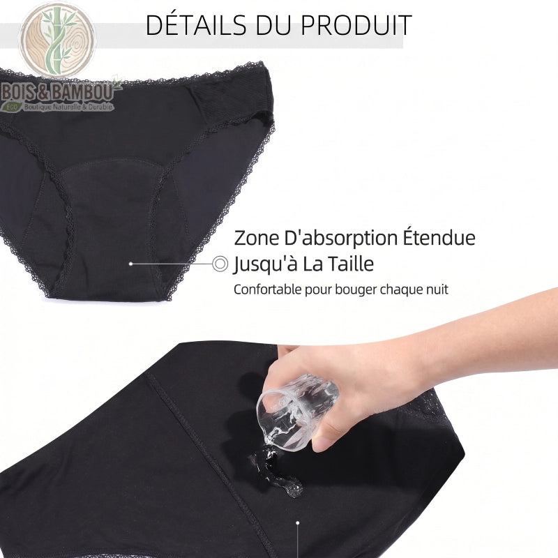 Culotte menstruelle bambou détail absorption multicouche