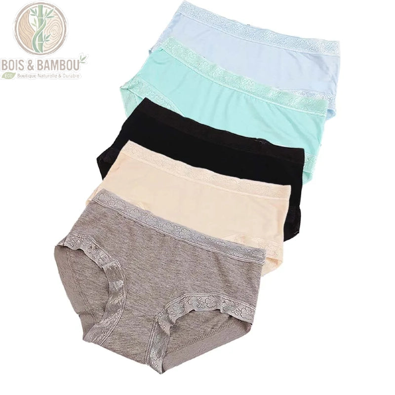 Culotte bambou dentelle taille basse Couleur L