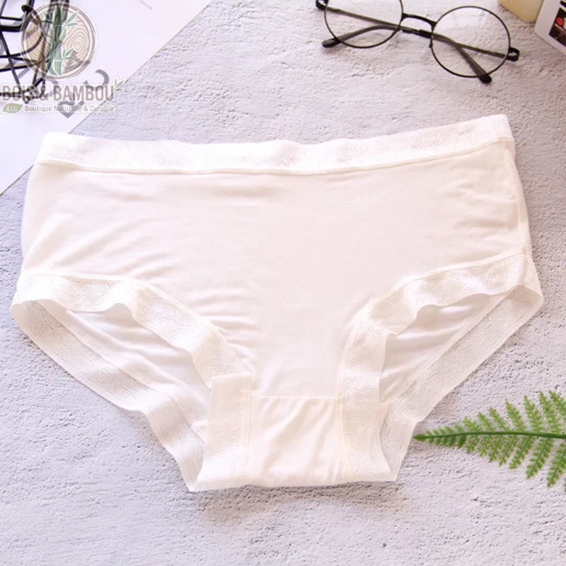 Culotte taille basse bambou femme coloris blanc