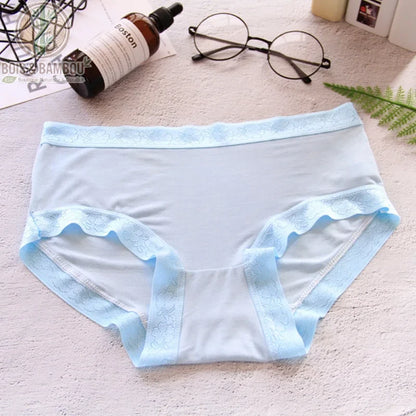 Culotte taille basse bambou femme coloris bleu