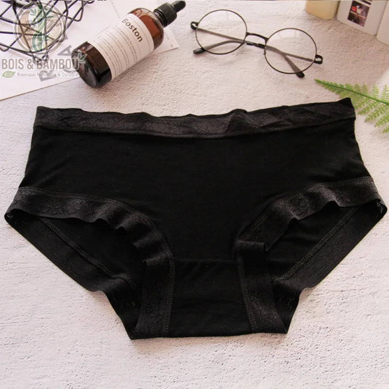 Culotte taille basse bambou femme coloris noir