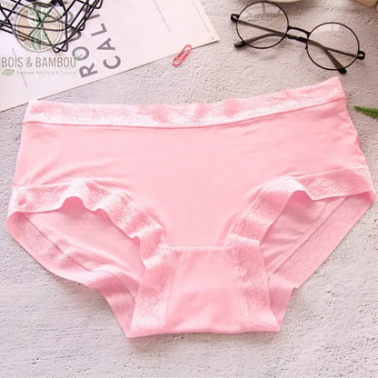Culotte taille basse bambou femme coloris rose pâle