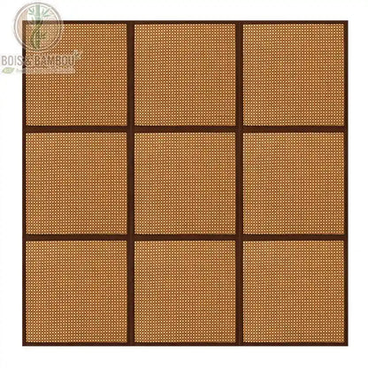 Dalle de sol rotin coloris caramel claire assemblage 9 pièces 180x180 cm