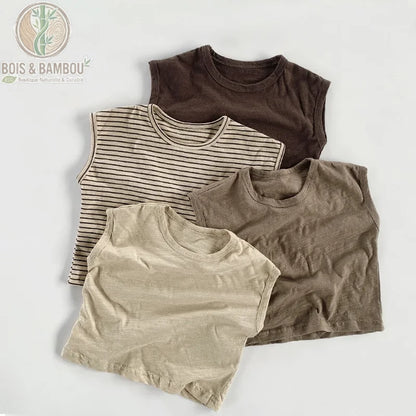 Débardeur bébé bambou sans manches 4 coloris nature