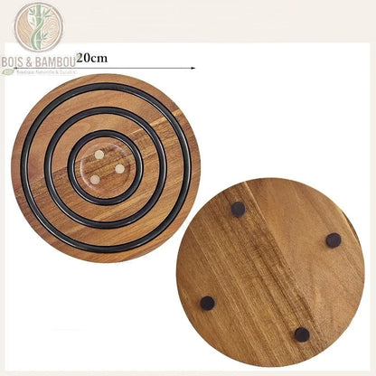 Dessous de Plat Magnétique en Bois d'Acacia