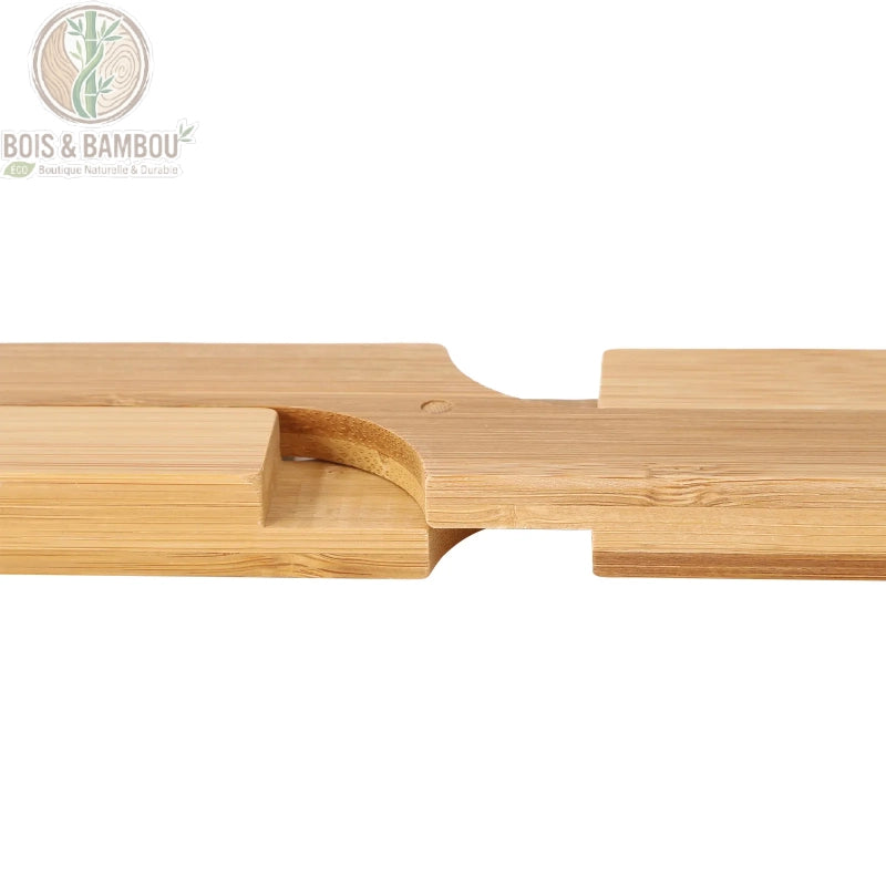 Dessous de Plat Pliable et Extensible en Bois Support Compact Antidérapant – détail du système d'assemblage et d'extension du support bois, conception pliable haute précision.
