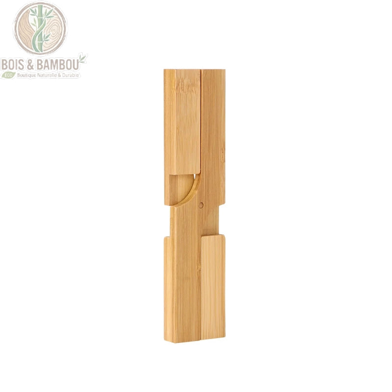 Dessous de Plat Pliable et Extensible en Bois Support Compact Antidérapant – support replié en position compacte, rangement ultra-mince dans tiroir ou placard cuisine.