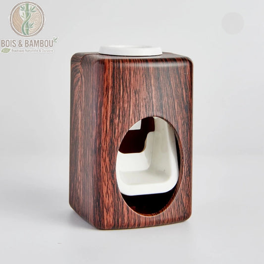 Distributeur automatique de dentifrice, finition grain de bois foncé
