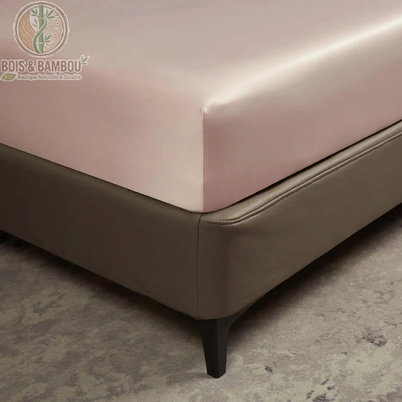 Détail texture fibre bambou rose drap-housse