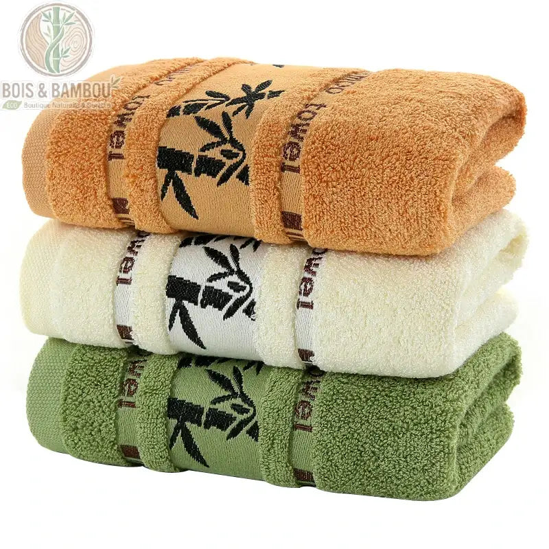 Ensemble serviettes bambou jacquard motif bambou 3 coloris