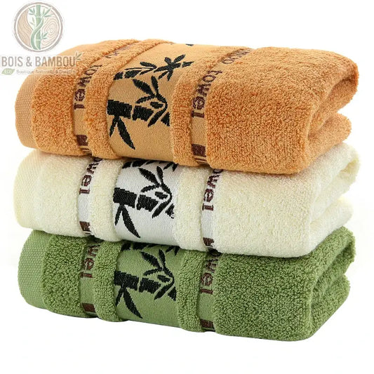 Ensemble serviettes bambou jacquard motif bambou 3 coloris