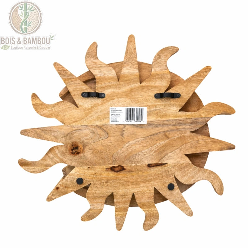 Arrière de l'étagère murale bois lune avec pattes de fixation