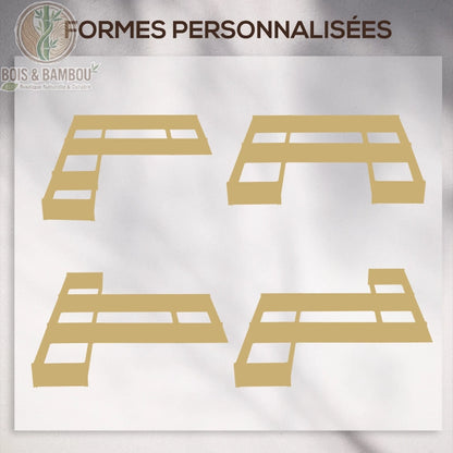 Formes personnalisées du potager modulable en bois : configurations en U et en L