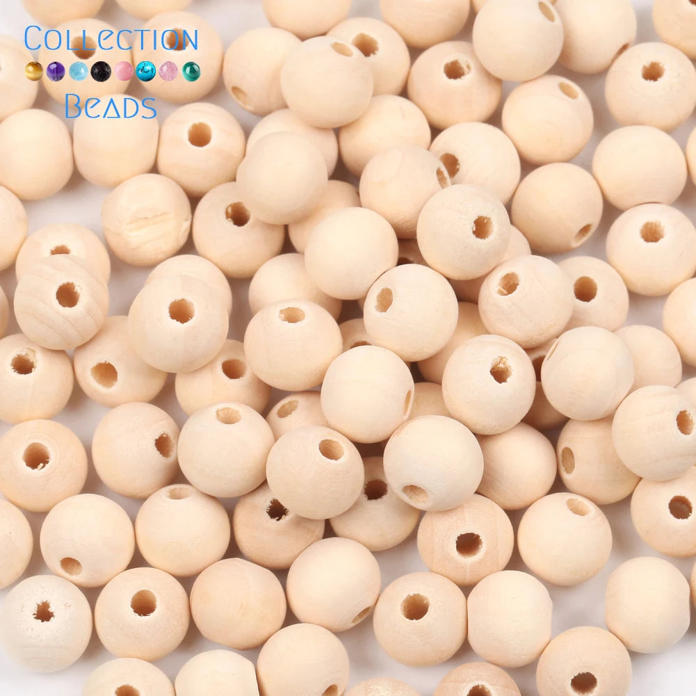 Perles en Bois Naturel