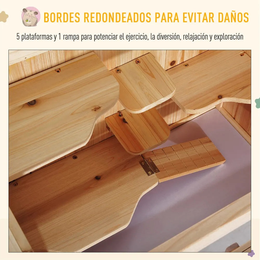 Cage à Hamster en Bois Sur Pieds