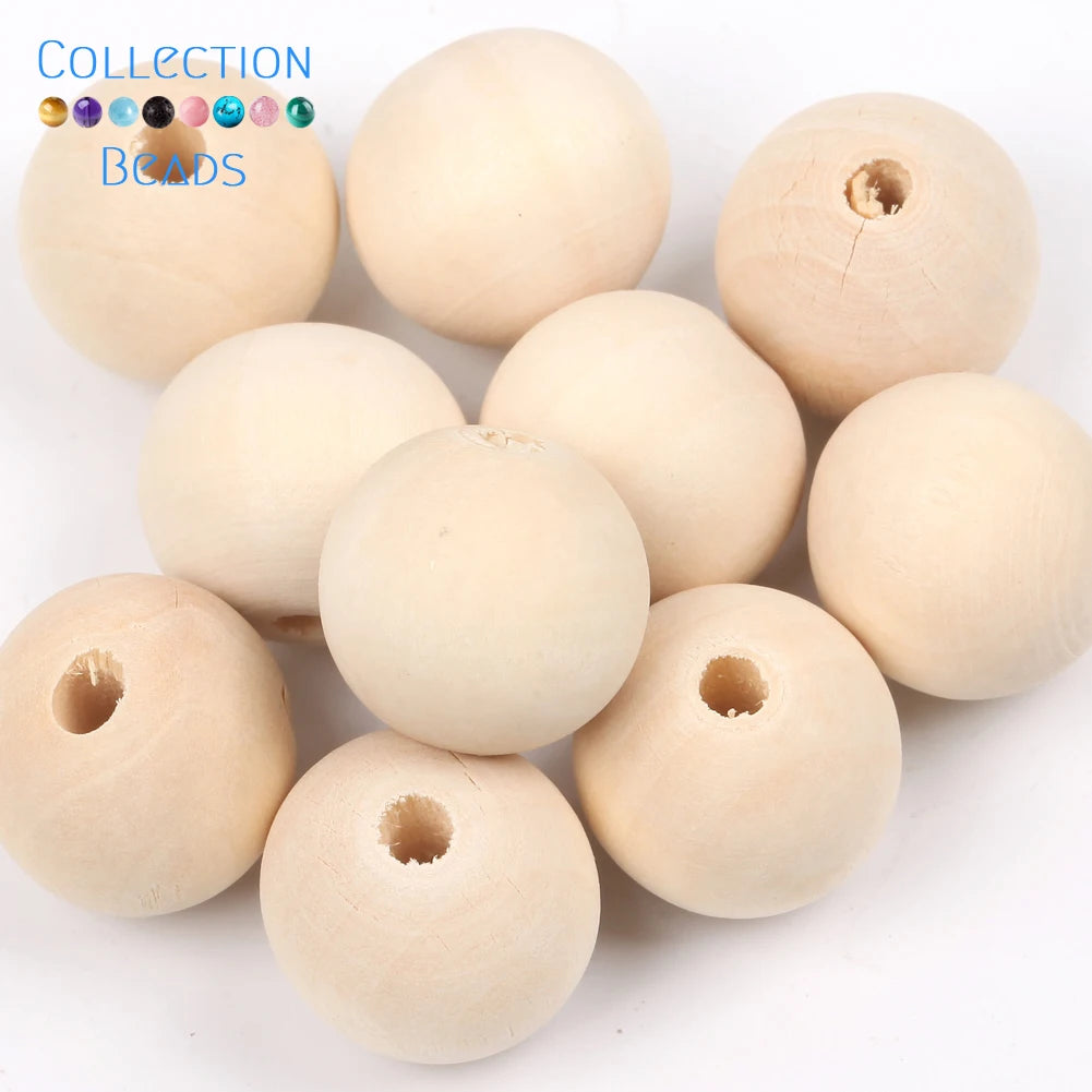Perles en Bois Naturel
