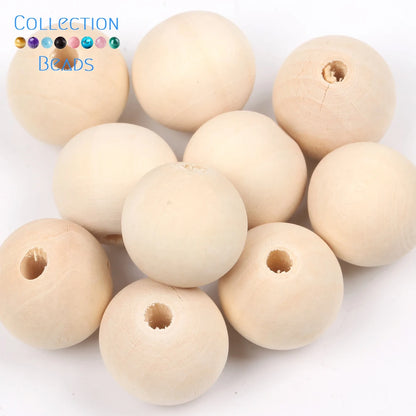 Perles en Bois Naturel