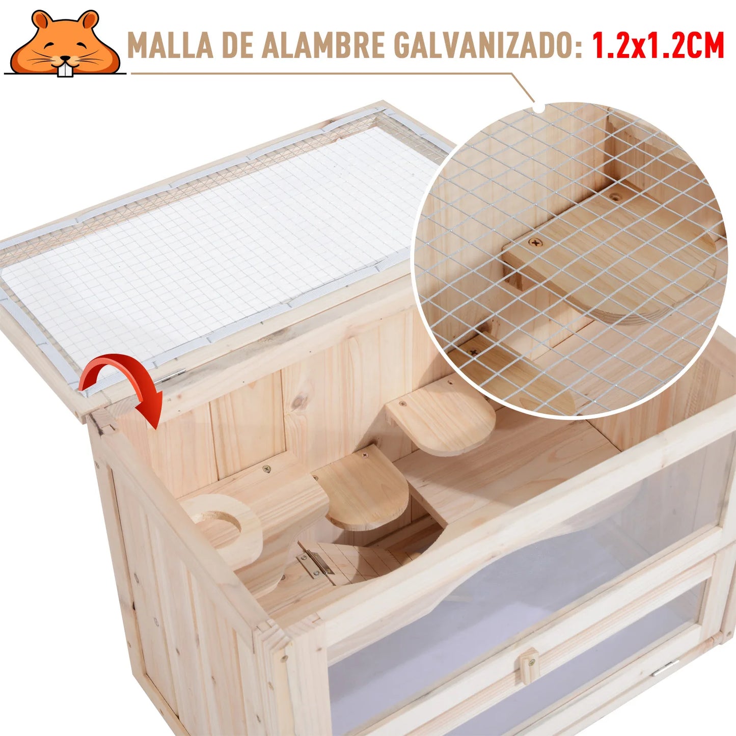 Cage à Hamster en Bois Rectangulaire